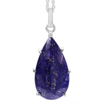 Lapis Lazuli and Sterling Silver Handmade Pendant Necklace - Royal Droplet