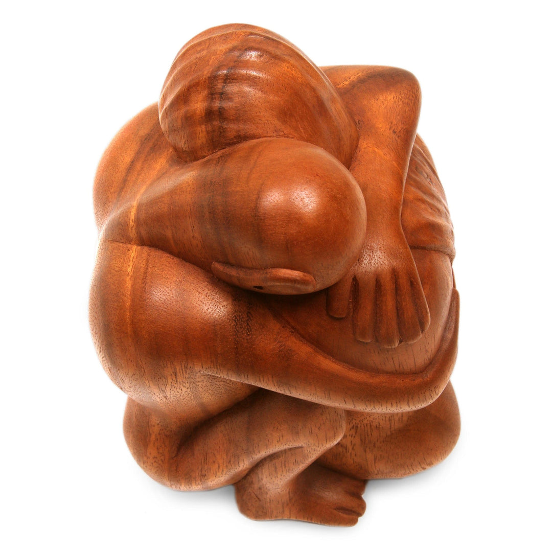 Romantic Wood Sculpture - Embracing
