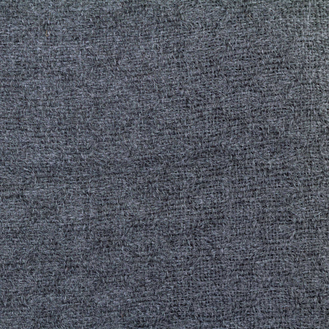 Backstrap Loom Handwoven Alpaca Shawl in Charcoal Grey - Timeless in Charcoal