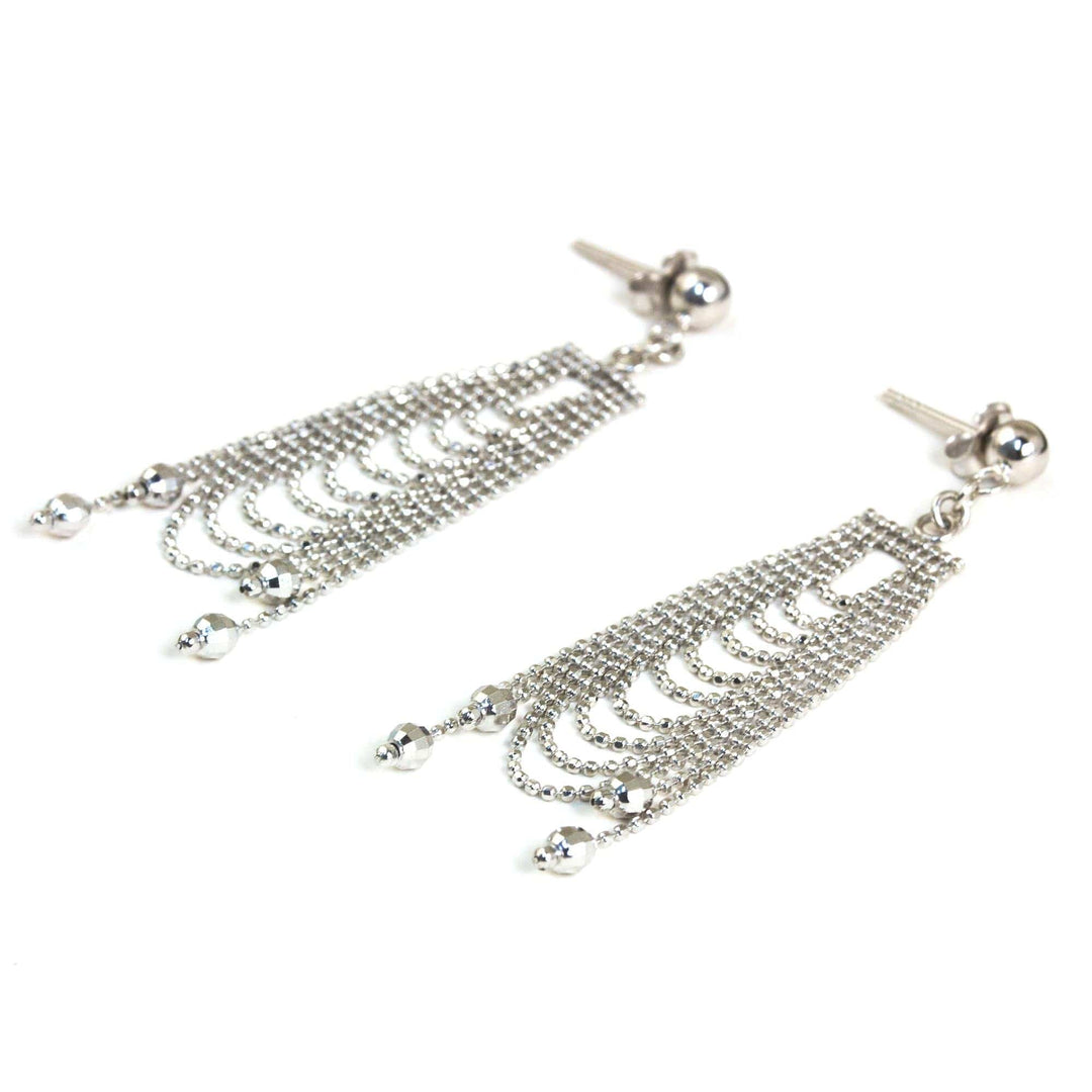 Original Sterling Silver Chandelier Earrings from Thailand - Silver Gowns