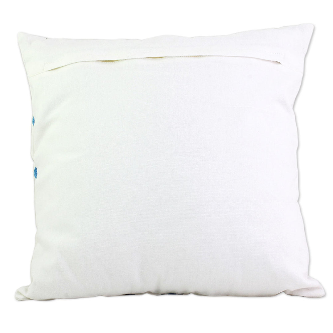 Cerulean Blue Cotton Cushion Covers (Pair) - Exotic Hives in Cerulean