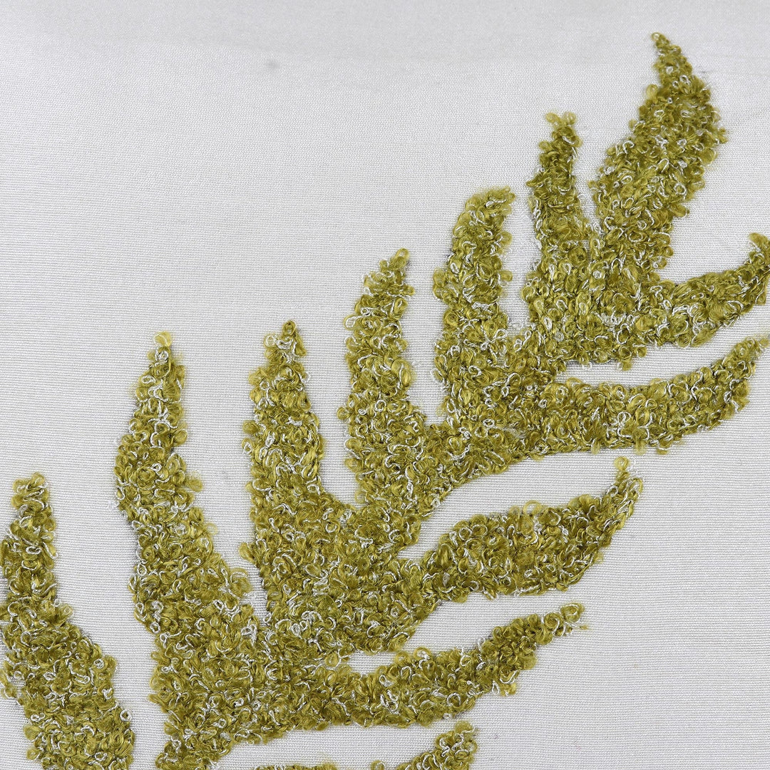 100% Polyester Indian Leaf Embroidery Pillow Covers (Pair) - Garden Comfort