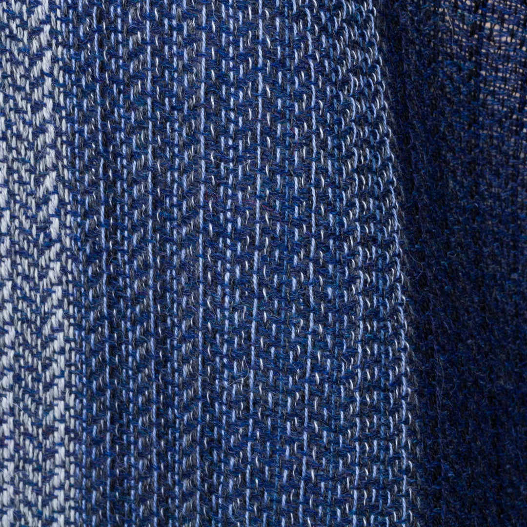Handwoven Baby Alpaca Blend Scarf in Blue from Peru - Soft Texture in Blue