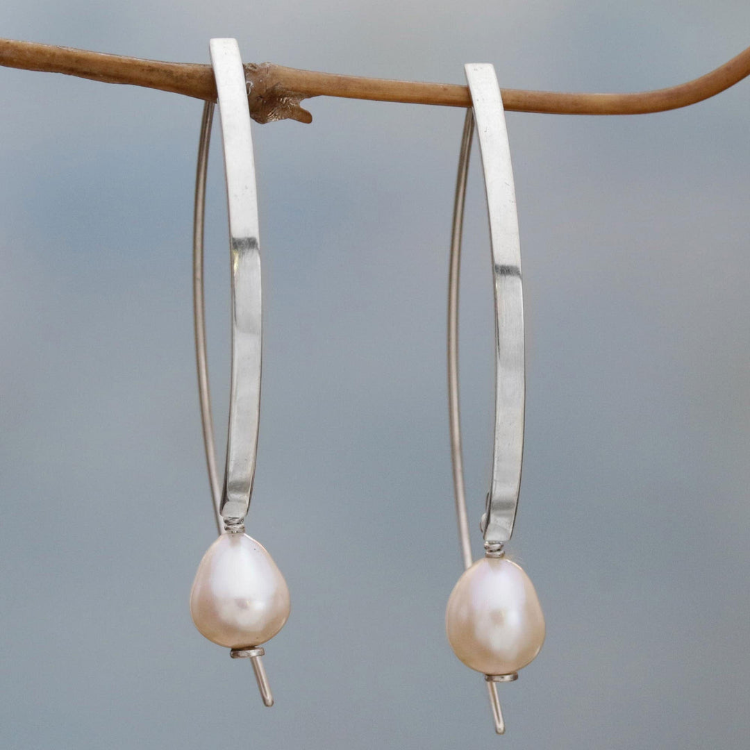 Sterling Silver and Cultured Pearl Drop Earrings - Ever After