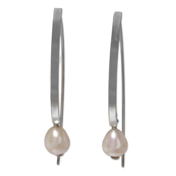 Sterling Silver and Cultured Pearl Drop Earrings - Ever After