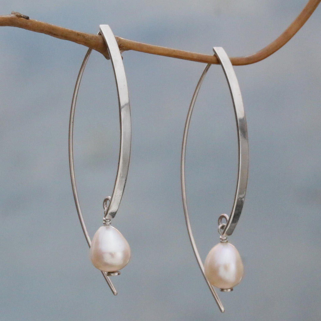 Sterling Silver and Cultured Pearl Drop Earrings - Ever After