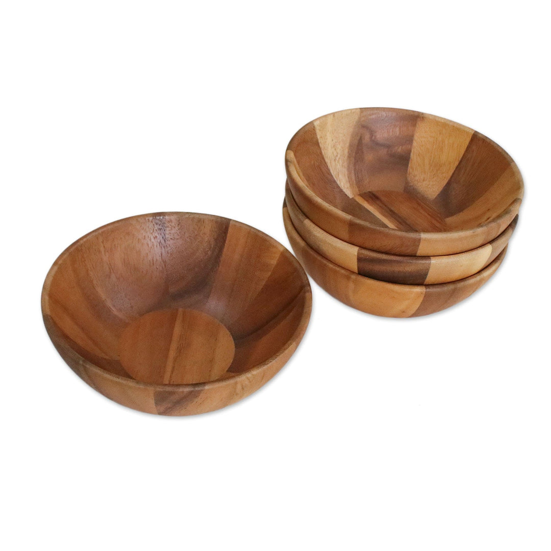 Small Raintree Wood Snack Bowls from Thailand (Set of 4) - Snacktime