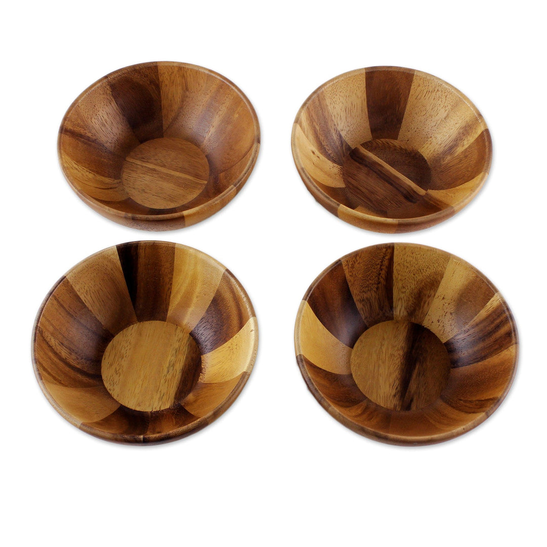 Small Raintree Wood Snack Bowls from Thailand (Set of 4) - Snacktime