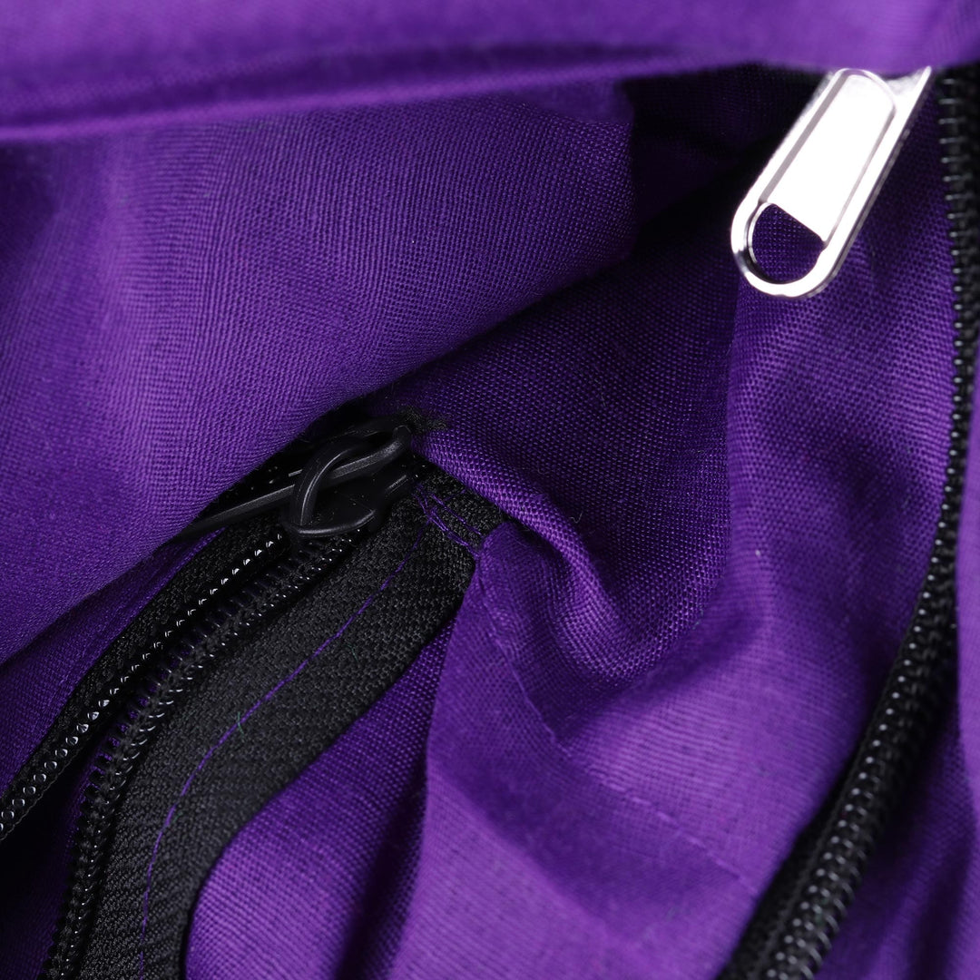 Multi-Colored Geometric Embroidered Striped Sling Handbag - Beige Floral Fantasy