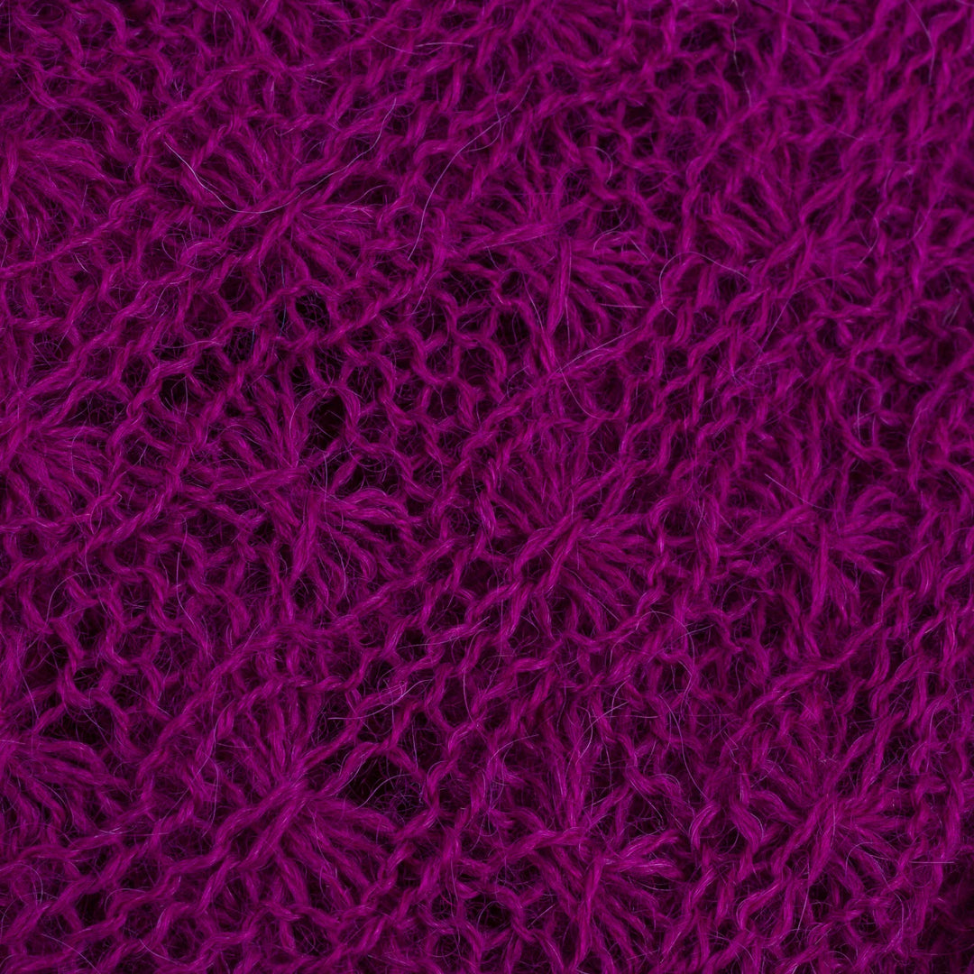 Knit Alpaca Blend Infinity Scarf in Magenta from Peru - Fashionable Andes in Magenta