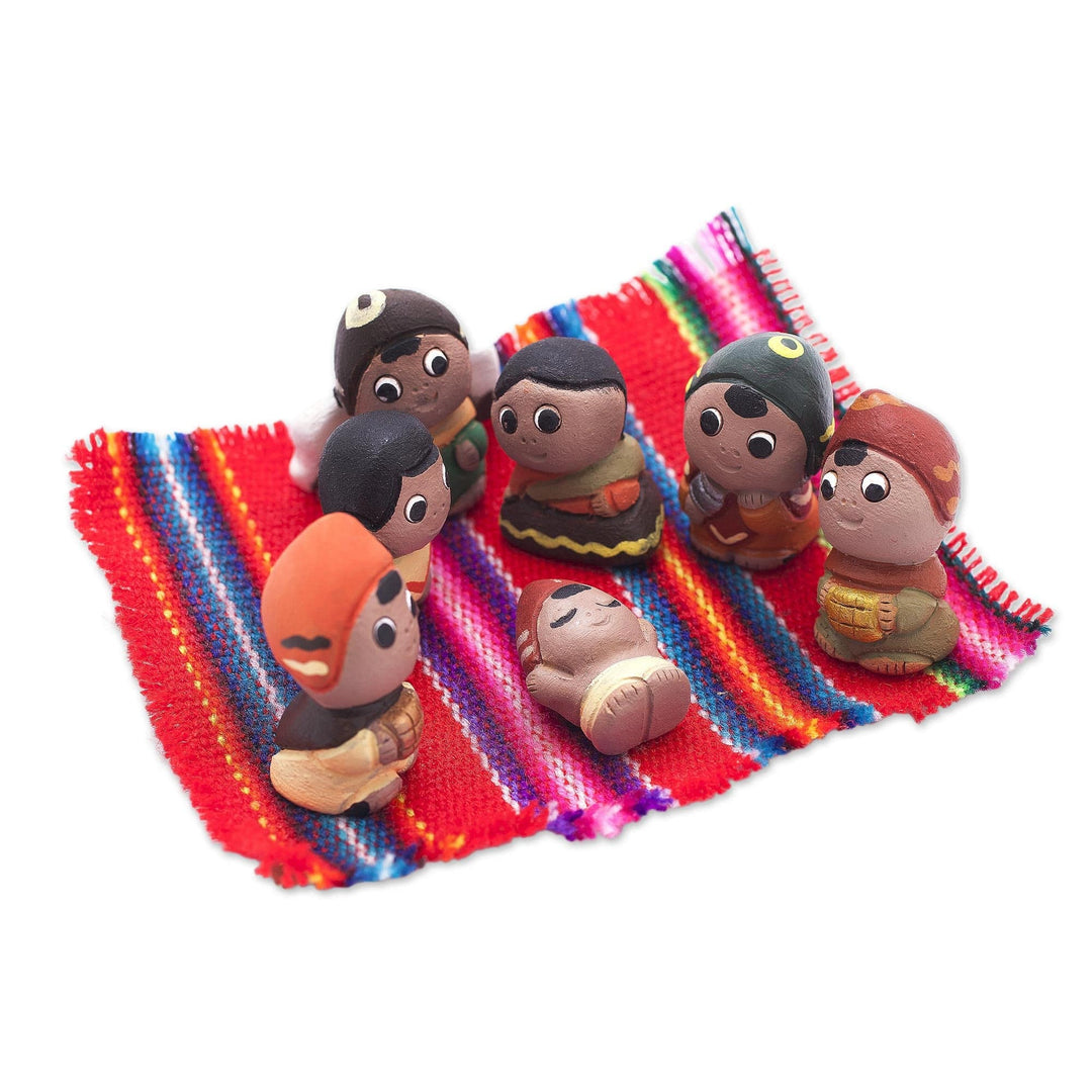 Christmas Mini Nativity Scene Sculptures (7 Pieces) - Mini Christmas in Peru