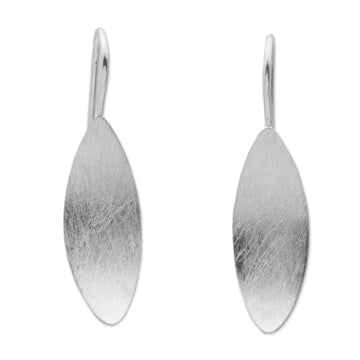 925 Sterling Silver Shimmering Drop Earrings from Bali - Shimmering Curves