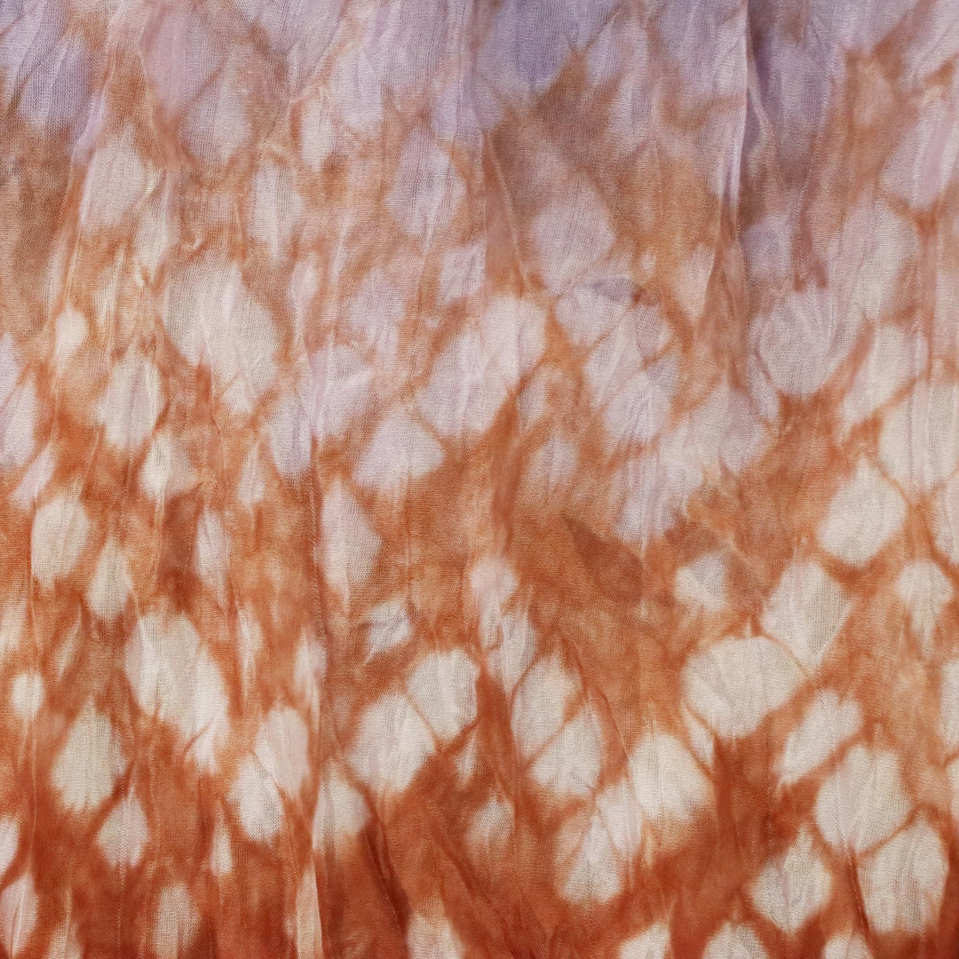 Tie-Dyed Rayon Blend Scarf in Russet and Iris from Thailand - Color Fall
