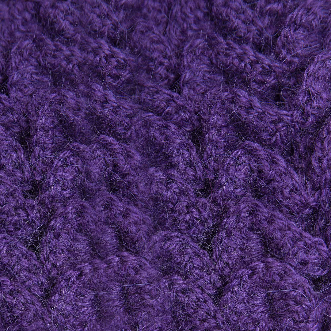 Hand Knit 100% Alpaca Scarf in Blue-Violet from Peru - Wavy Chic