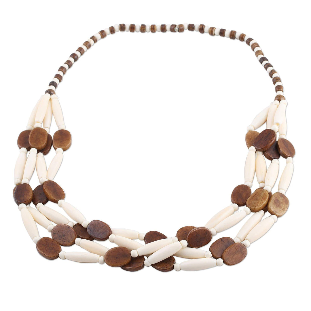 Semi Precious Stones Necklace With African Batik Bone Beads, Handmade  Pendant, Coral and Haematite - Etsy