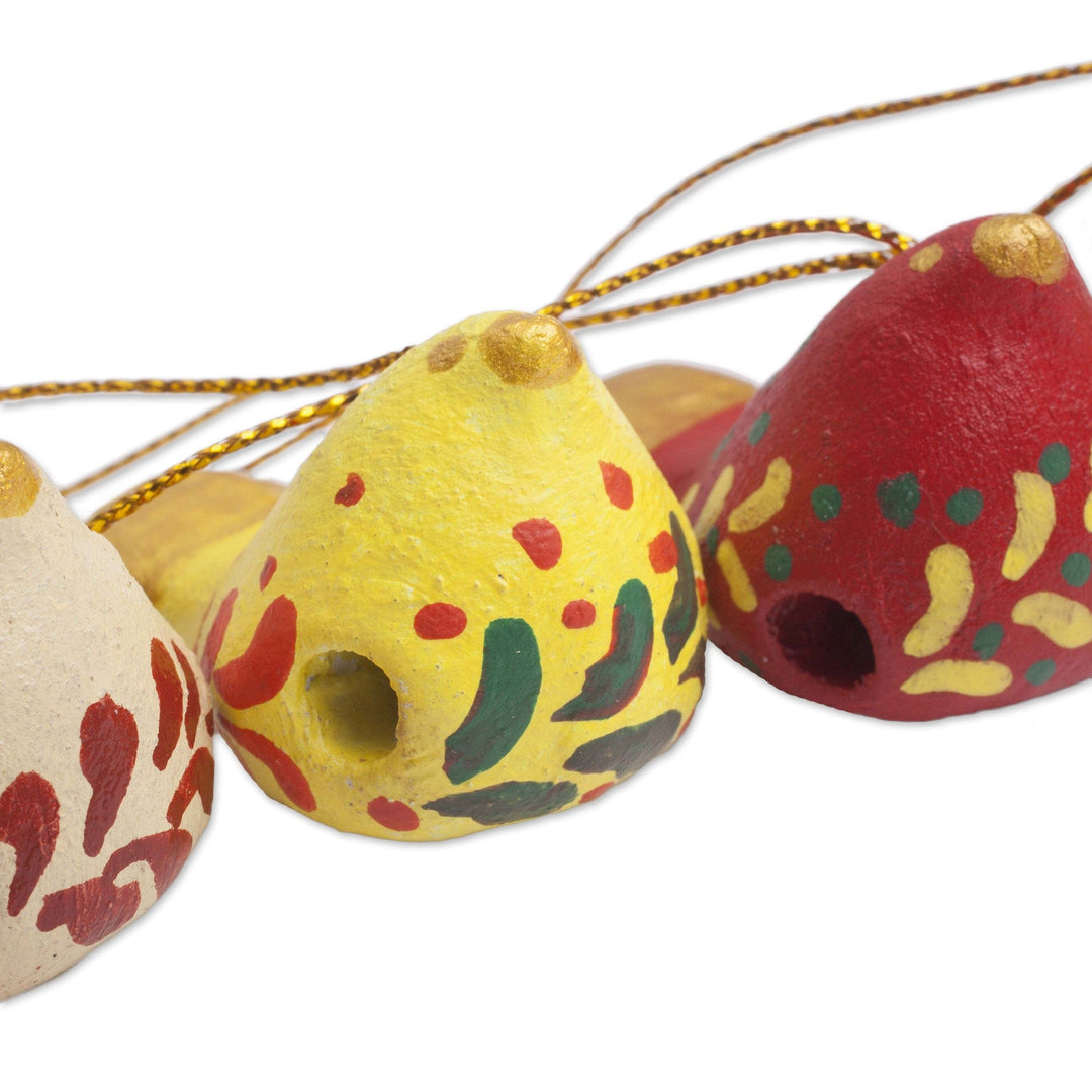 6 Handcrafted Christmas Dove Ceramic Messenger Ornaments - Christmas Messengers