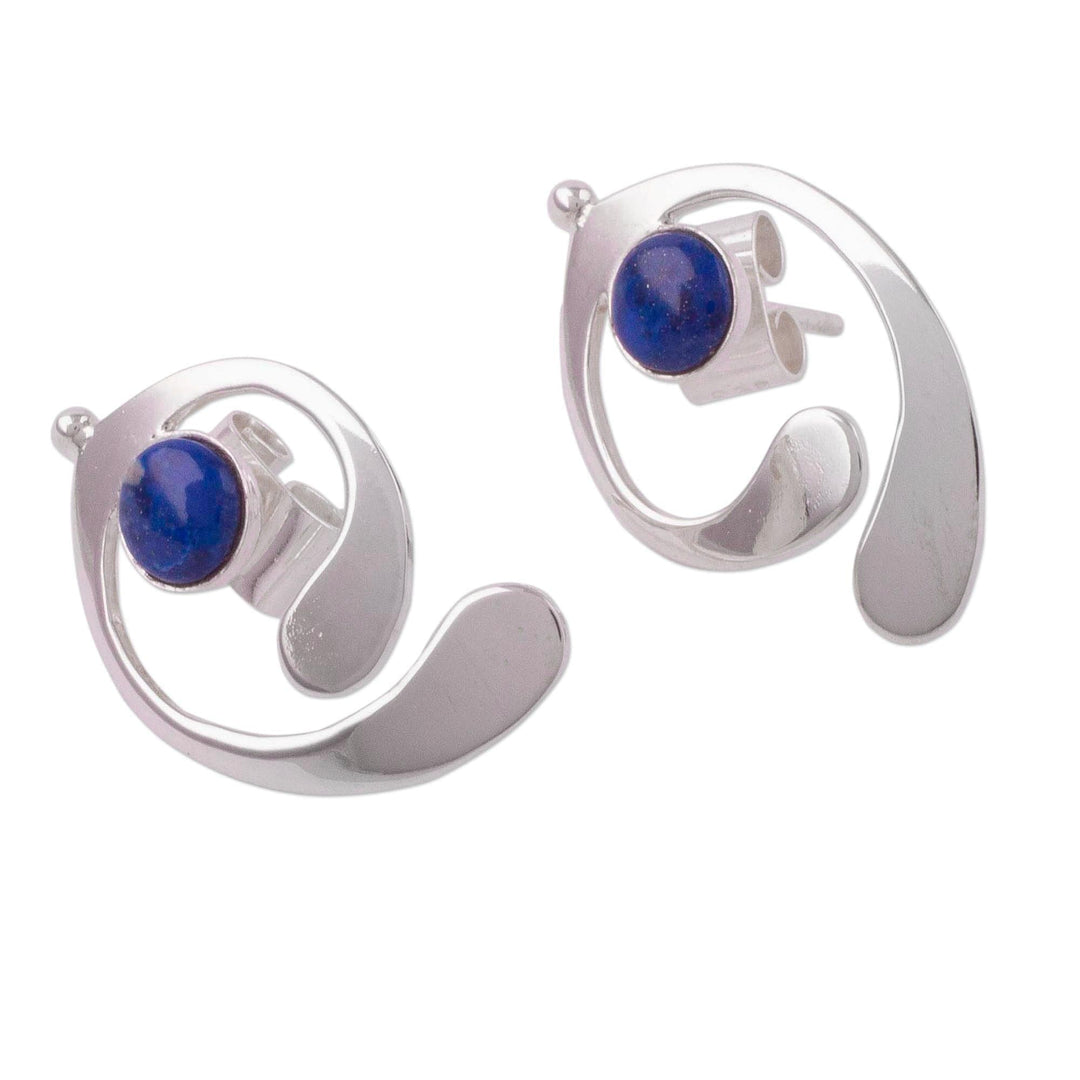 Lapis Lazuli and Sterling Silver Drop Earrings - Caress of an Angel