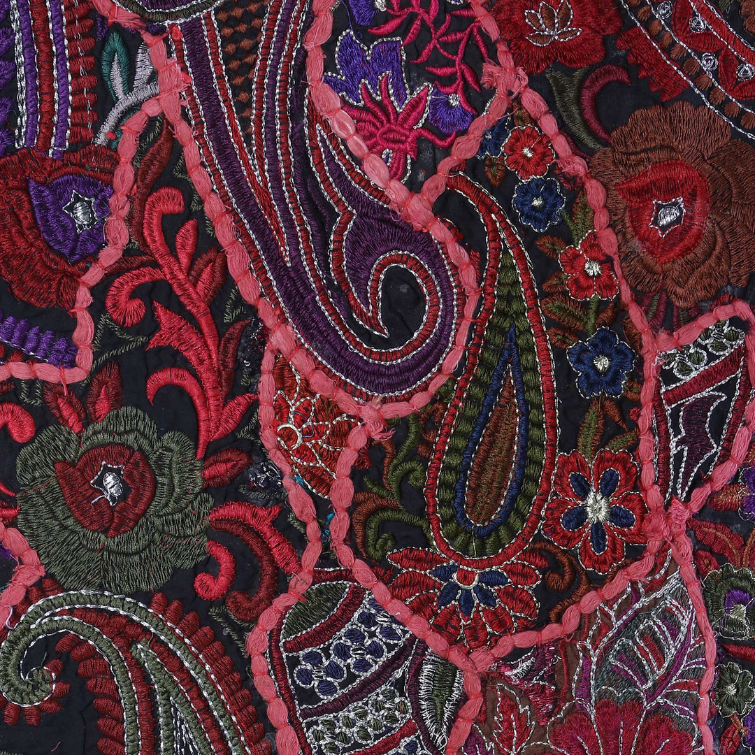 Recycled Patchwork Paisley Wall Hanging in Russet - Russet Paisleys