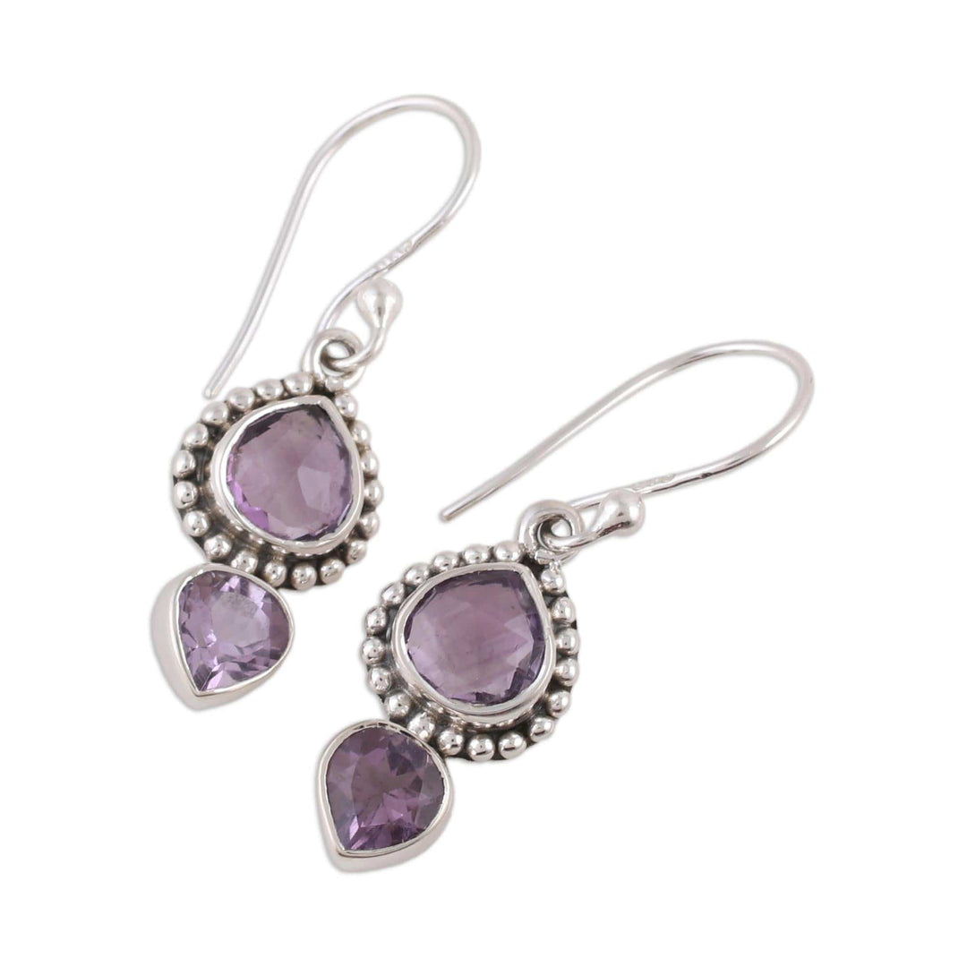 Amethyst and Sterling Silver Dangle Earrings - Lovely Radiance