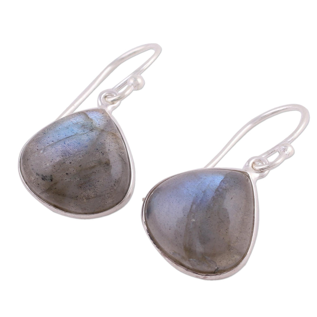Labradorite and Sterling Silver Dangle Earrings from India - Dancing Soul