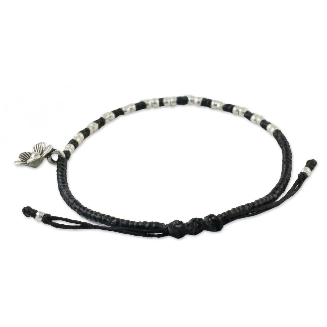 Karen Silver Beaded Floral Bracelet from Thailand - Lovely Flower