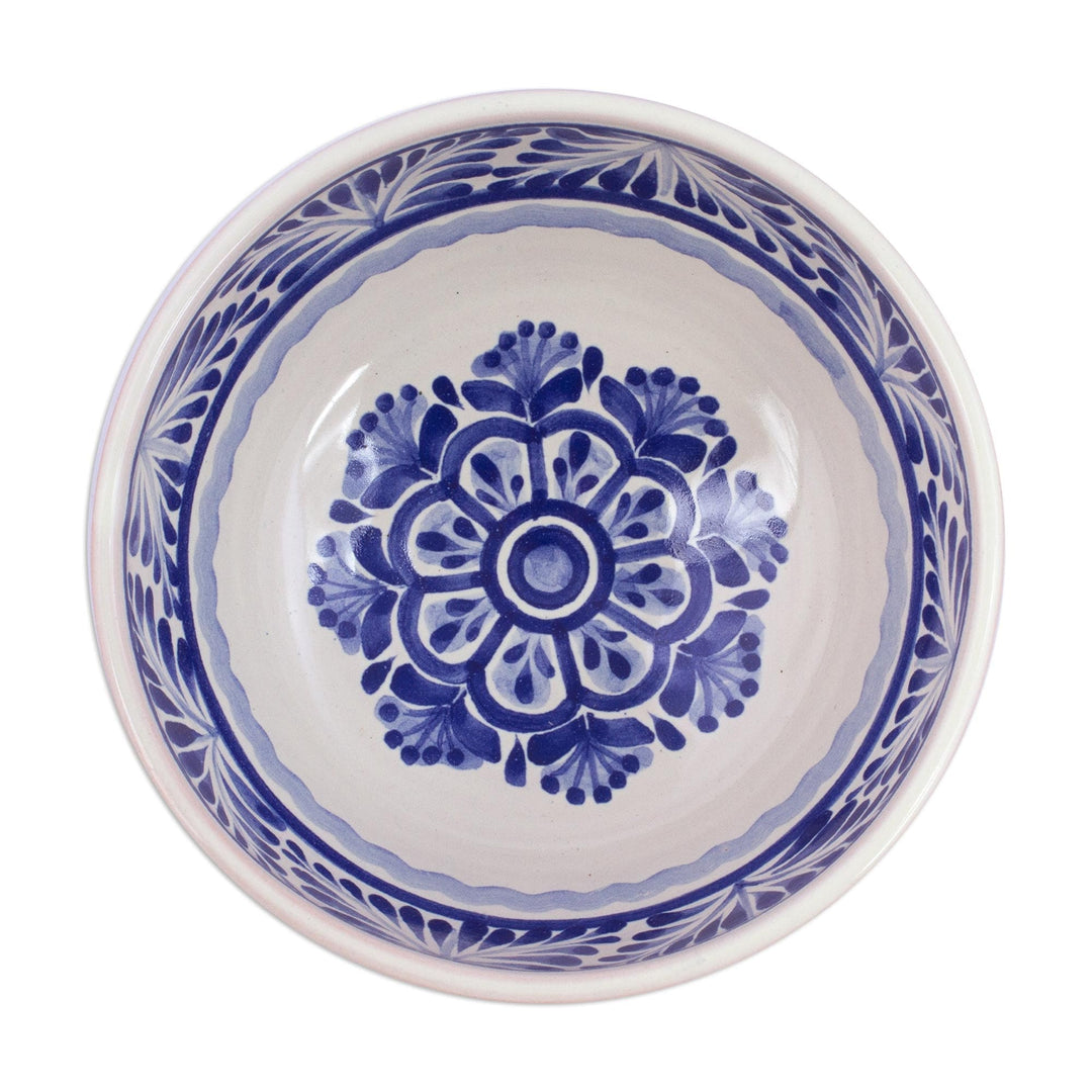 Two Hand-Painted Majolica Ceramic Floral Bowls from Mexico - Floral Tradition