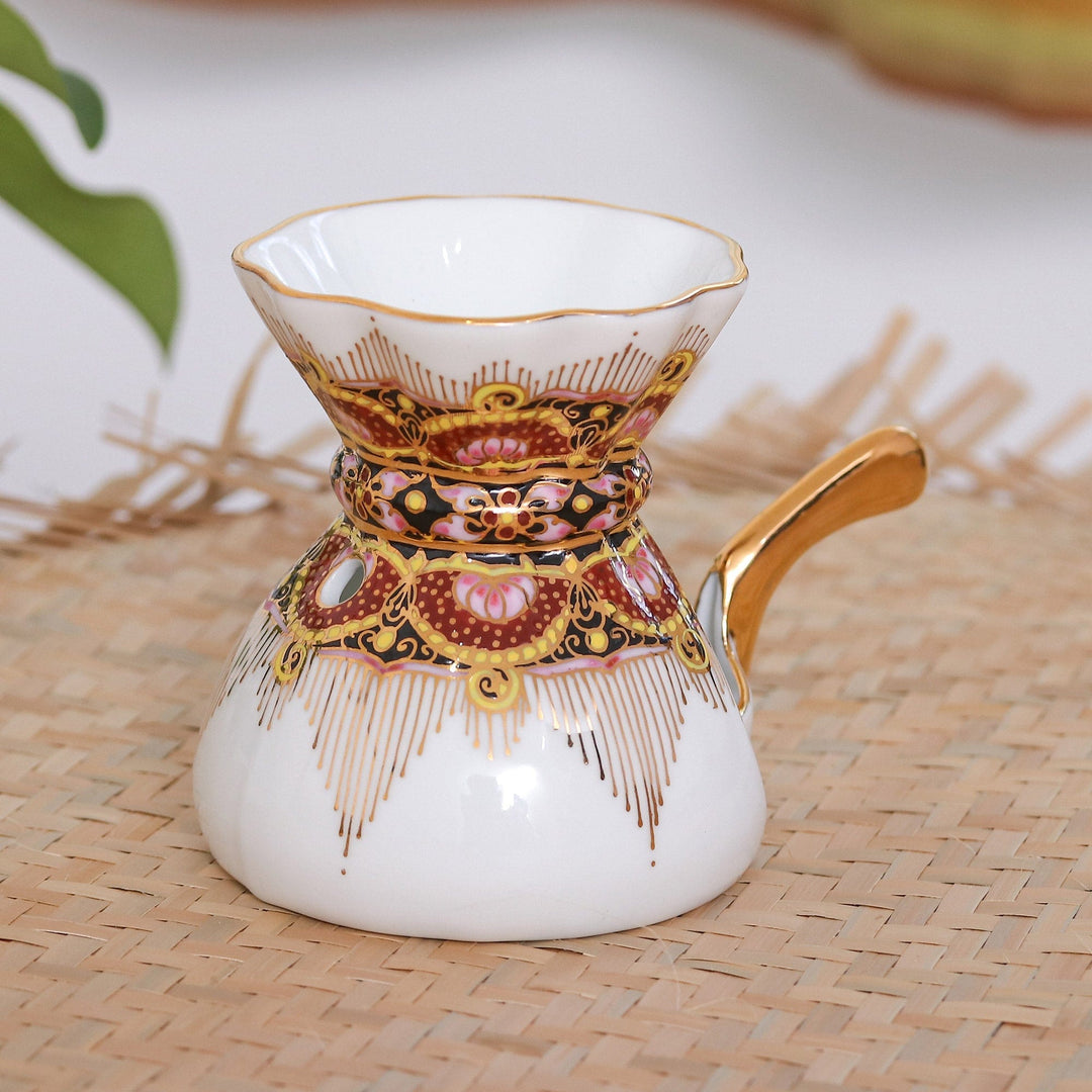 Benjarong Porcelain Oil Warmer Handmade in Thailand - Thai Luxury