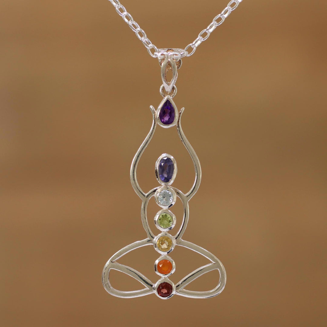 Multi-Gemstone Chakra Meditation Pendant Necklace - Harmonious Mind