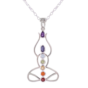 Multi-Gemstone Chakra Meditation Pendant Necklace - Harmonious Mind