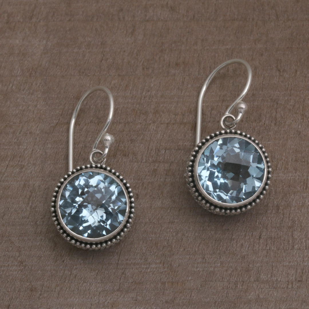 Handcrafted Blue Topaz and Sterling Silver Dangle Earrings - Sparkling Haven
