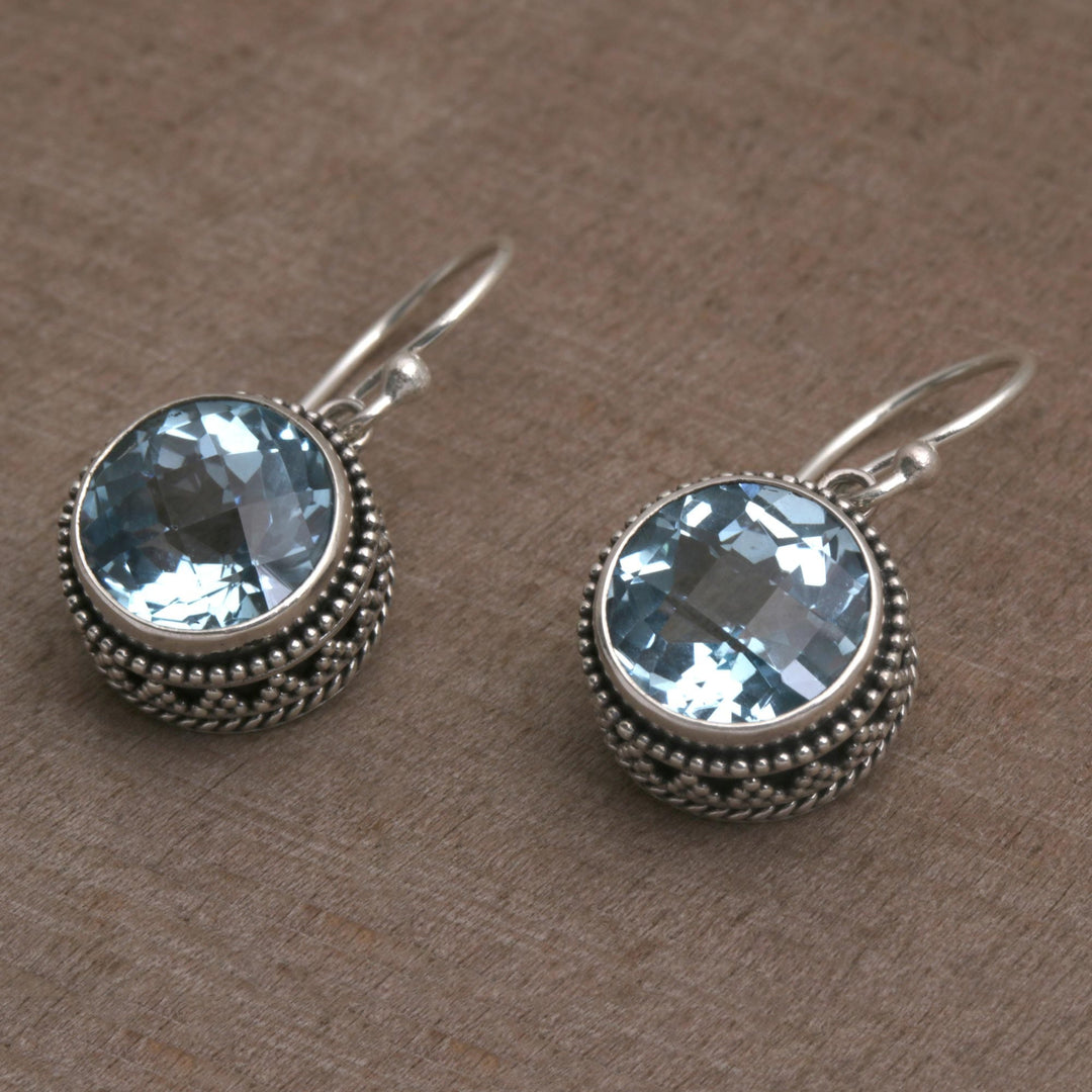 Handcrafted Blue Topaz and Sterling Silver Dangle Earrings - Sparkling Haven