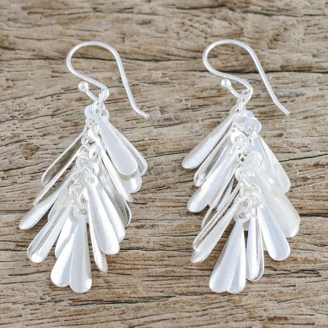 Handmade Sterling Silver Dangle Earrings from Thailand - April Showers
