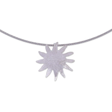 Sun-Shaped Sterling Silver Pendant Necklace - Sun Splash