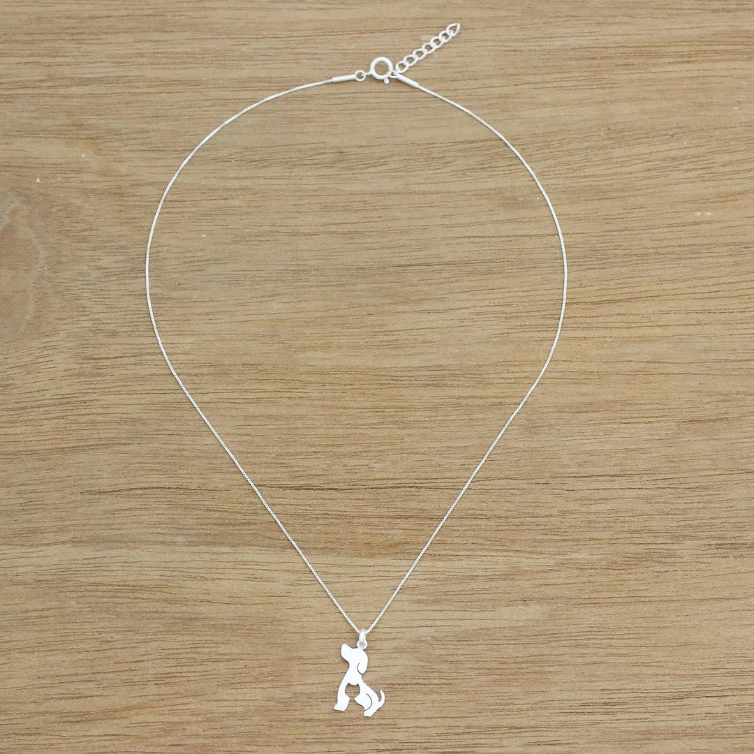 Dog and Cat Sterling Silver Pendant Necklace from Thailand - Steadfast Companions