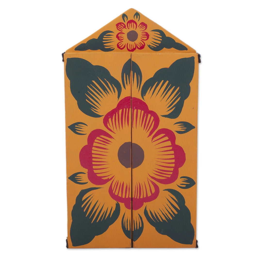 Ceramic Folk Art Religious Retablo Diorama Handmade in Peru - Llamas on Christmas Eve