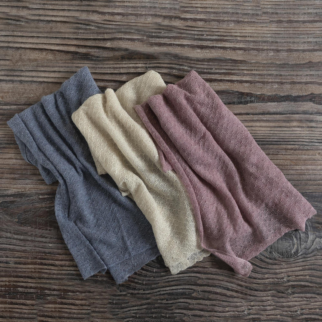 Textured 100% Baby Alpaca Wrap Scarf in Champagne from Peru - Champagne Gossamer