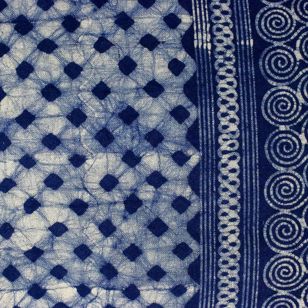 Indigo Cotton Batik Rectangular Cushion Cover - Modern Indigo