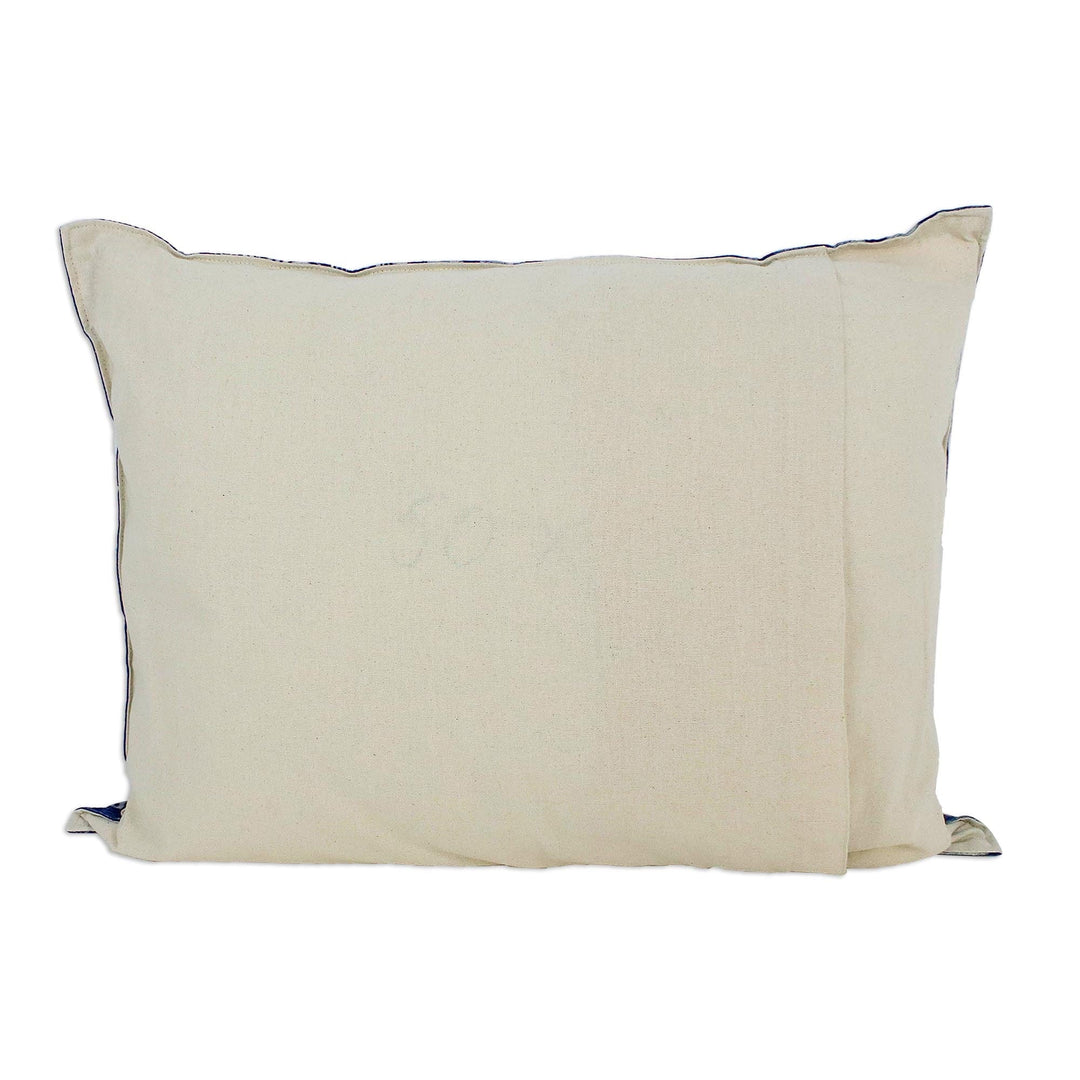 Indigo Cotton Batik Rectangular Cushion Cover - Modern Indigo