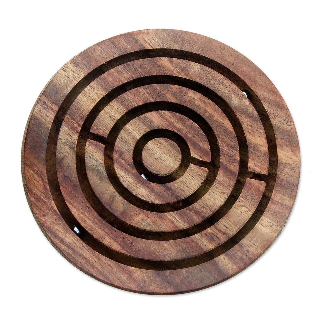 Handcrafted Acacia Wood Maze Game from India - Smooth Operator – GlobeIn