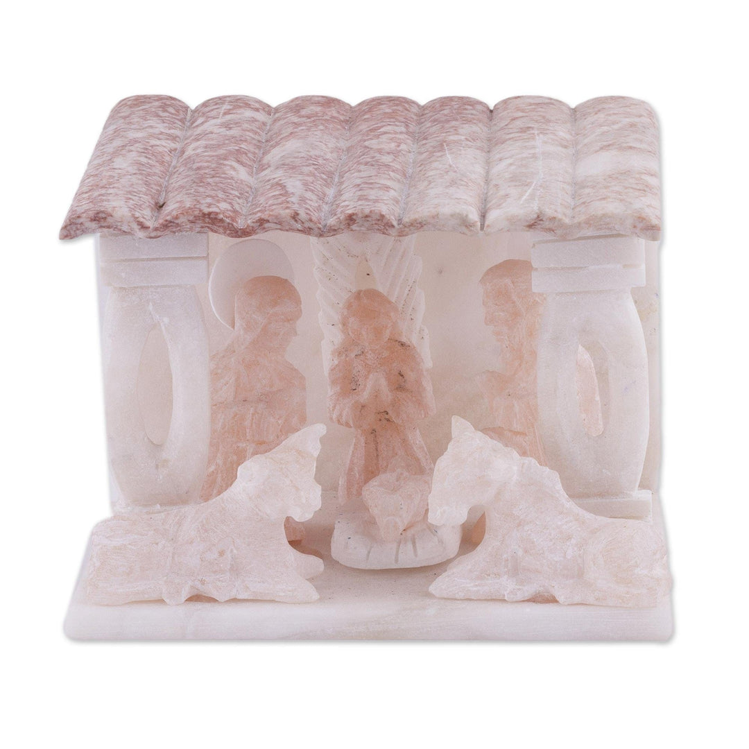 4 Inch Handmade Huamanga Stone Nativity Scene from Peru - Born Unto You