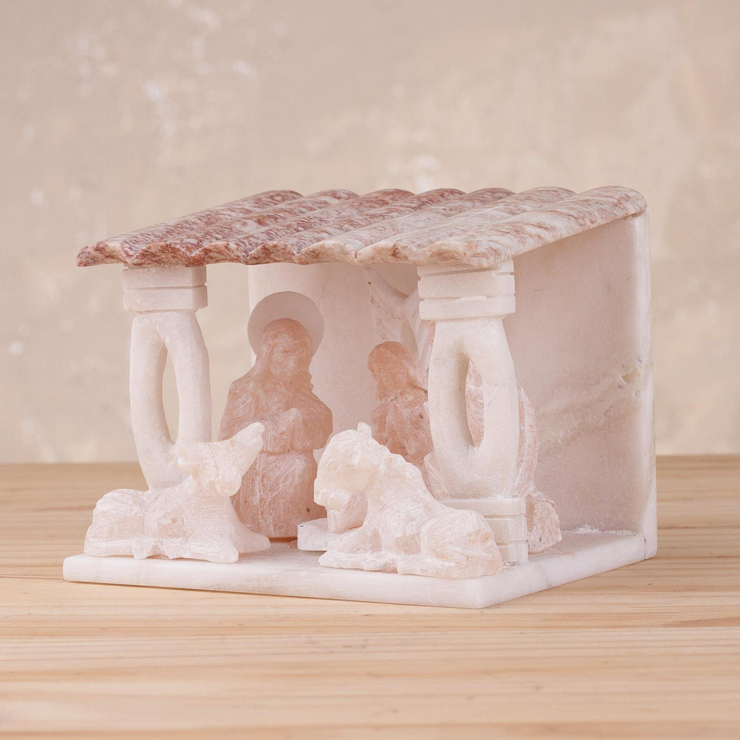 4 Inch Handmade Huamanga Stone Nativity Scene from Peru - Born Unto You
