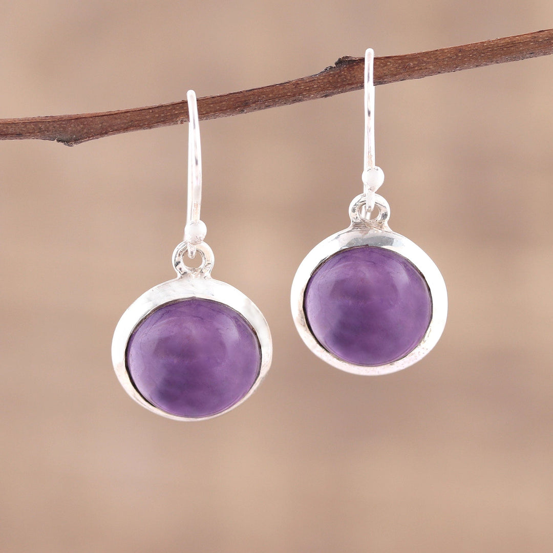 Amethyst and Sterling Silver Dangle Earrings - Celestial Promise