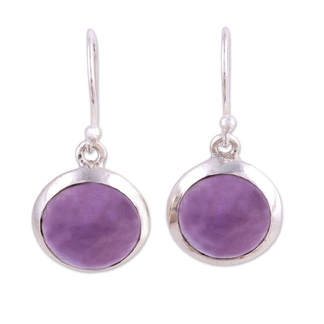 Amethyst and Sterling Silver Dangle Earrings - Celestial Promise