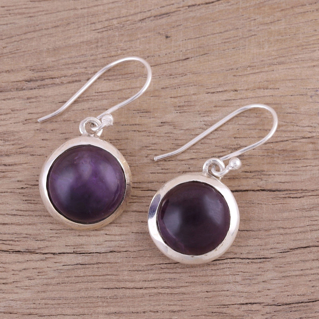 Amethyst and Sterling Silver Dangle Earrings - Celestial Promise