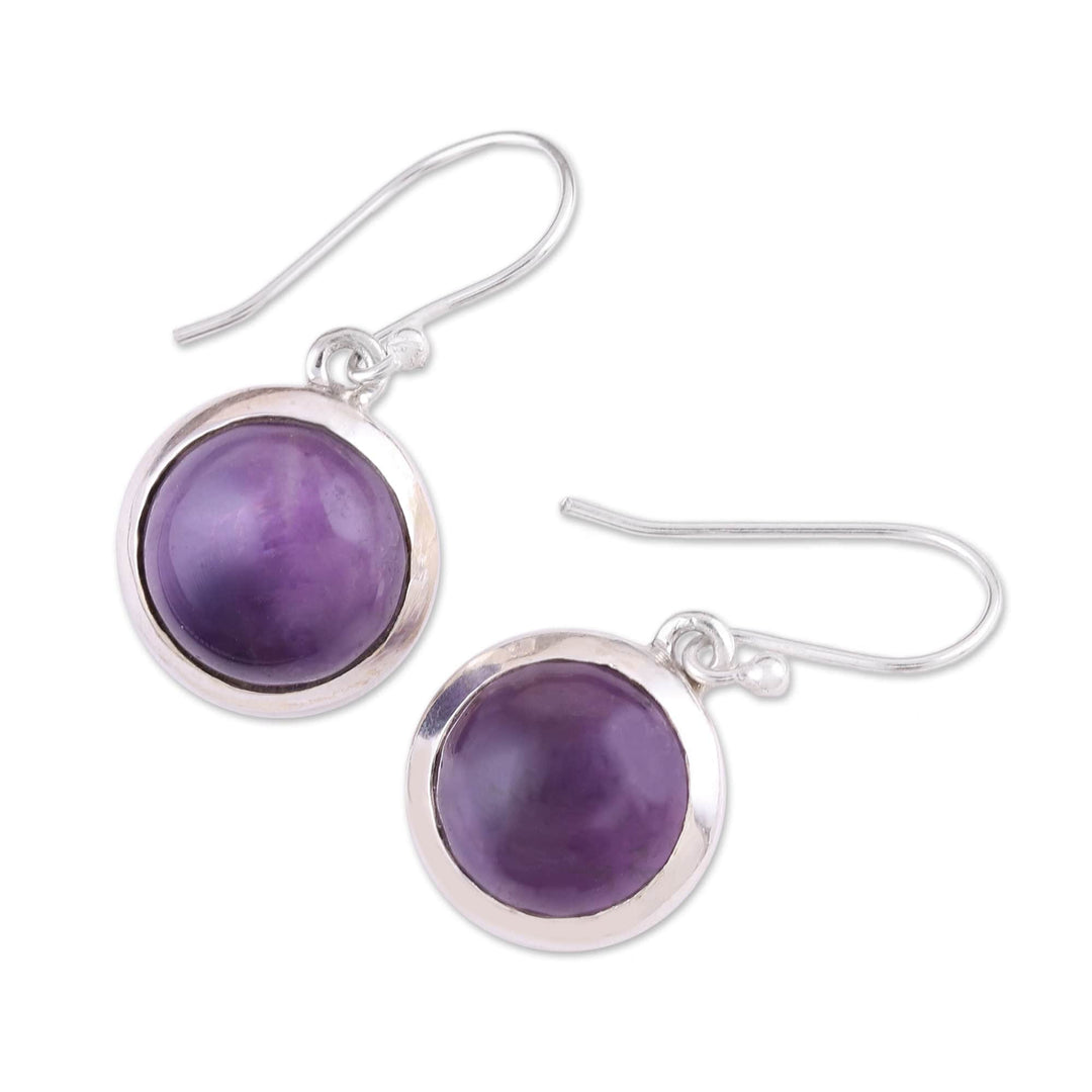 Amethyst and Sterling Silver Dangle Earrings - Celestial Promise