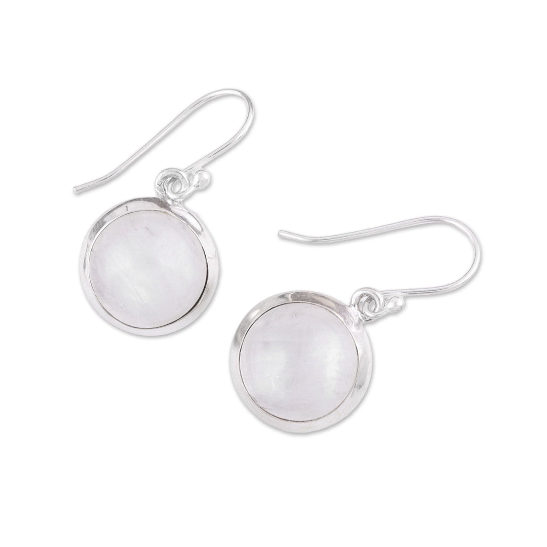 Rainbow Moonstone and Sterling Silver Dangle Earrings - Celestial Promise