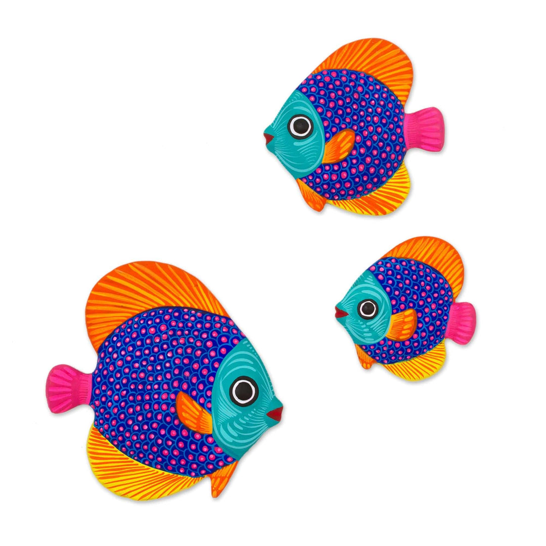 Multicolor Ceramic Fish Wall Decor from Mexico (Set of 3) - Fish of the Sea
