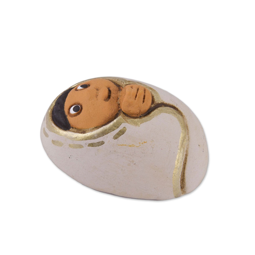 7 Piece Egg-Shaped Diminutive Ceramic Nativity Scene - Christmas Egg-citement