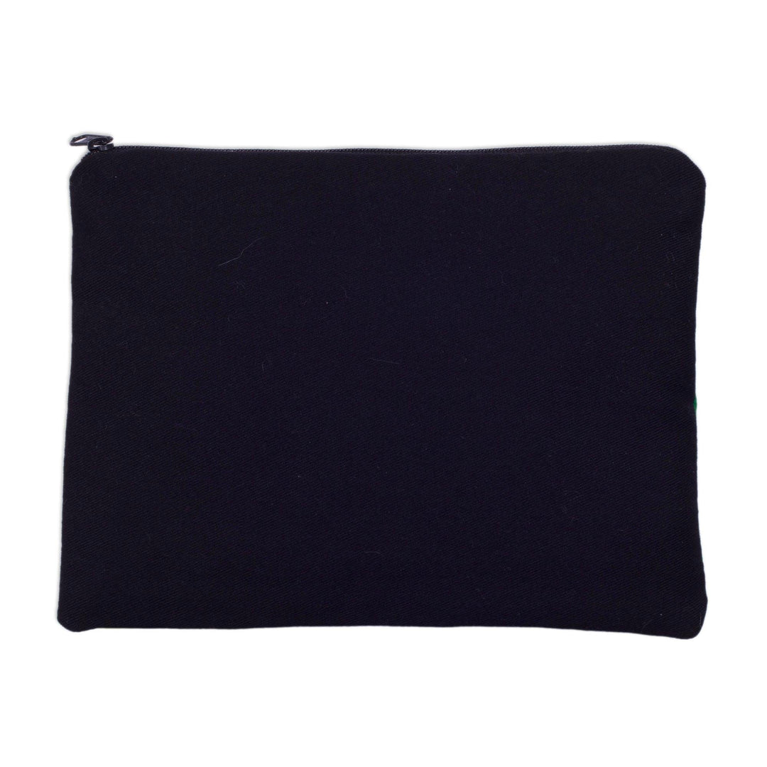 Handcrafted Cotton Blend Patchwork Cosmetic Bag from Peru - Walk in the Countryside