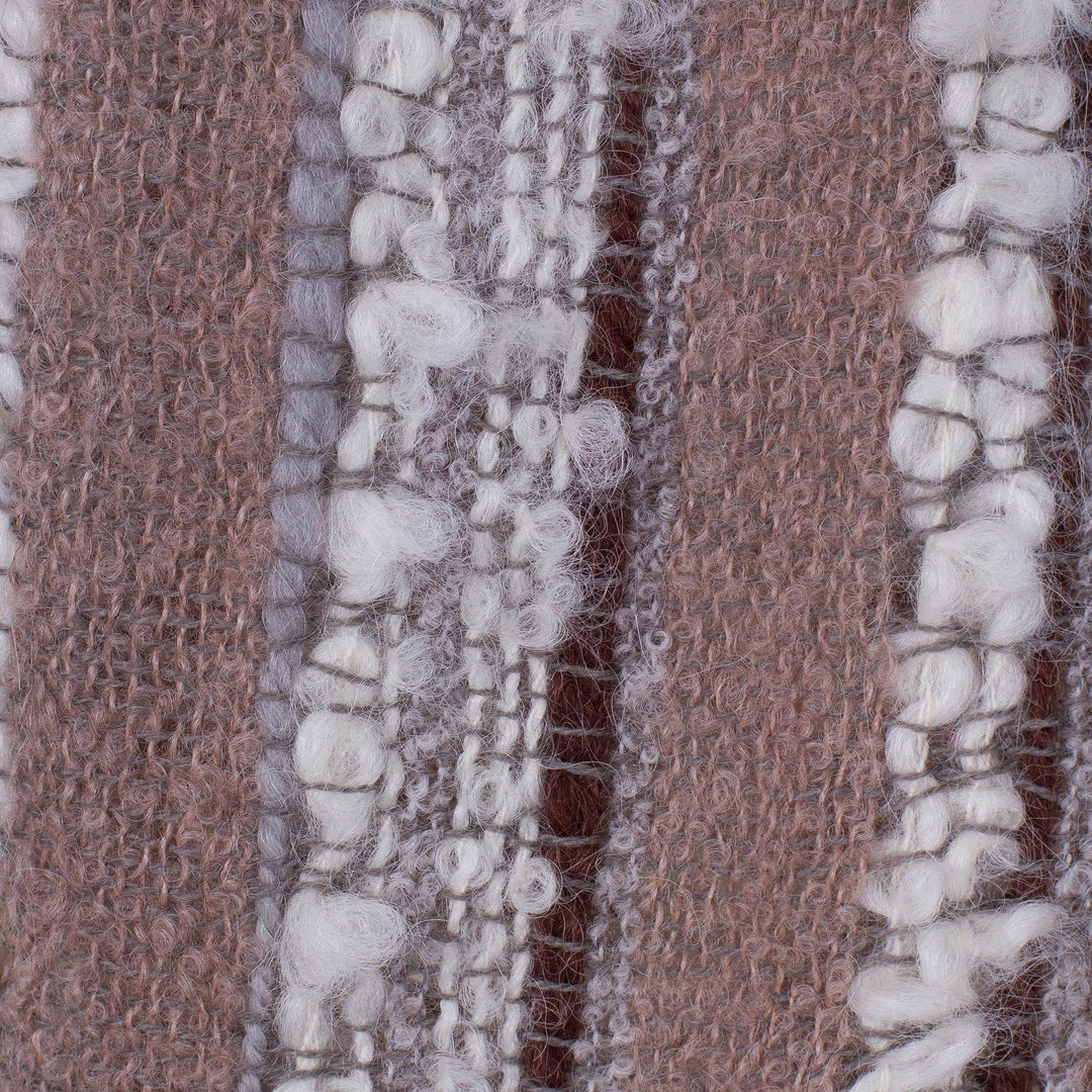 Baby Alpaca Blend Hand Woven Earth-Tones Striped Scarf - New Lands
